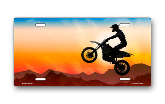 Sunset Dirtbike License Plate