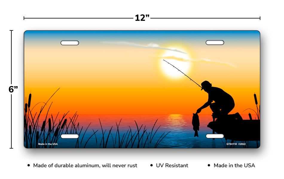 Sunrise Fishing License Plate