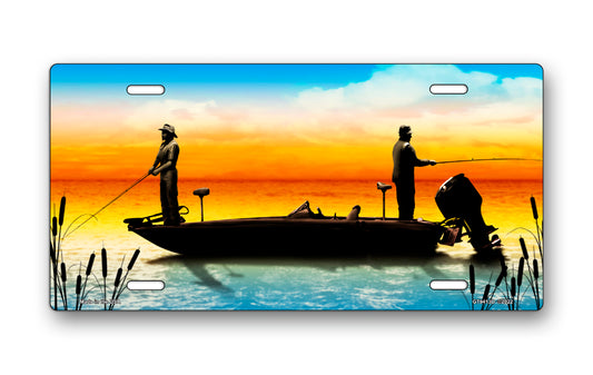 Sunrise Boat Fishing License Plate