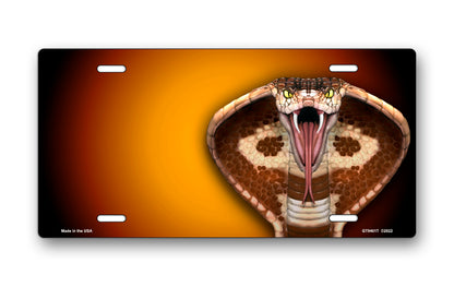 Cobra on Orange Offset License Plate