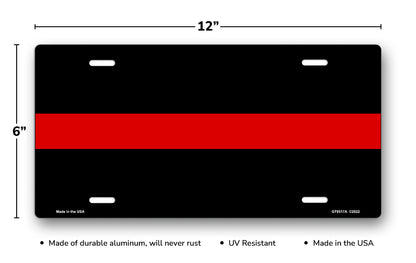 Red Line on Black License Plate