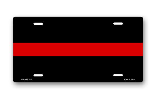 Red Line on Black License Plate