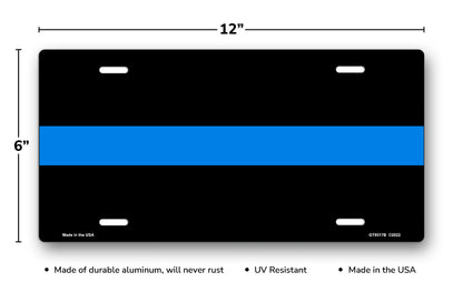 Blue Line on Black License Plate