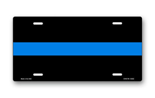 Blue Line on Black License Plate