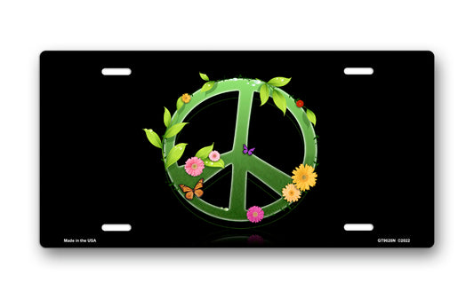 Growing Peace on Black License Plate