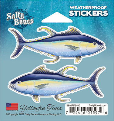 Yellowfin Tuna Mini Profile Fish Decals