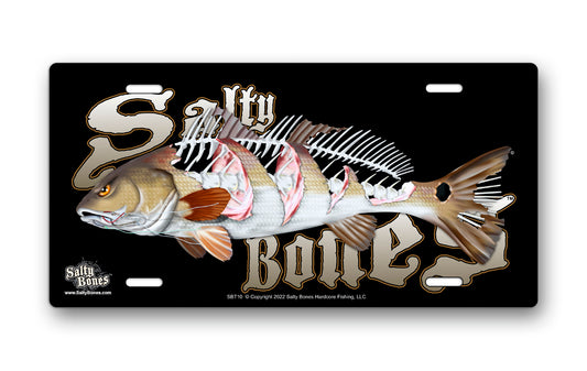Salty Bones Shredded Redfish License Plate