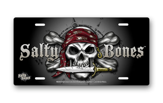 Salty Bones Hardcore Skull License Plate