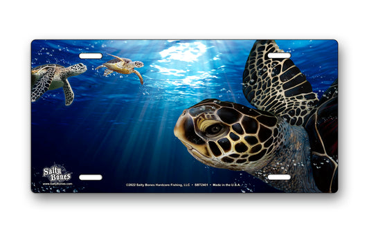Salty Bones Sea Turtles License Plate
