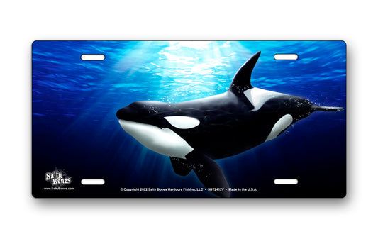 Salty Bones Killer Whale License Plate