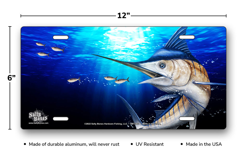 Salty Bones Marlin License Plate