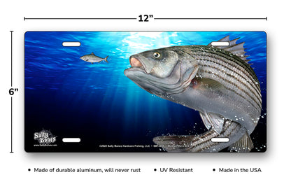 Salty Bones Striped Bass License Plate