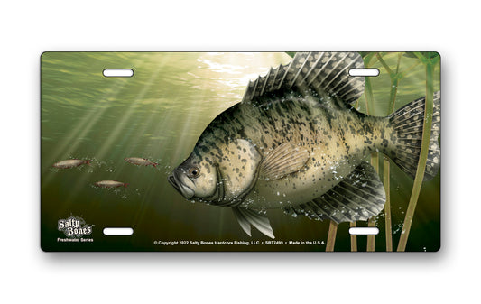 Salty Bones Crappie Offset License Plate