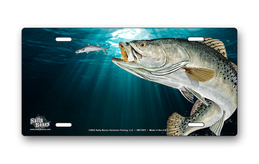 Salty Bones Speckled Trout Offset License Plate