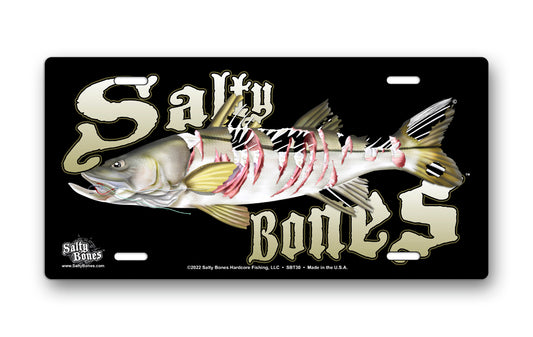 Salty Bones Shredded Snook License Plate