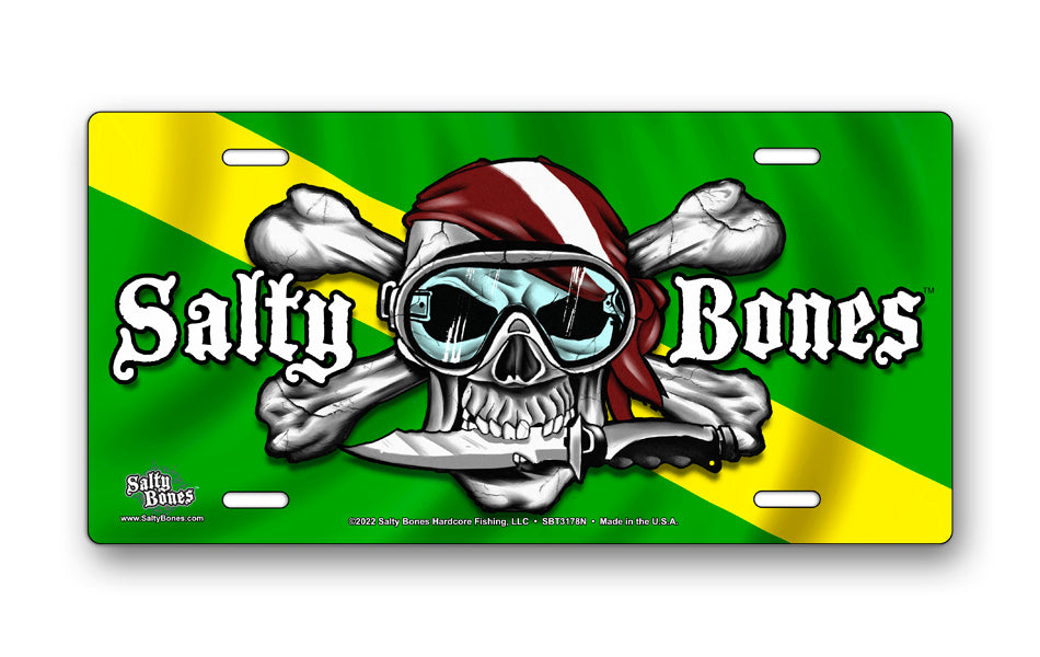 Salty Bones Nitrox Diving License Plate