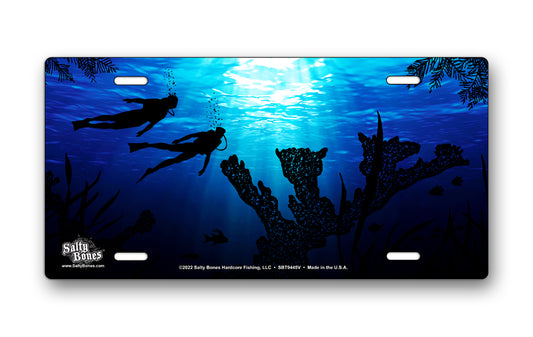 Salty Bones Coral Divers License Plate