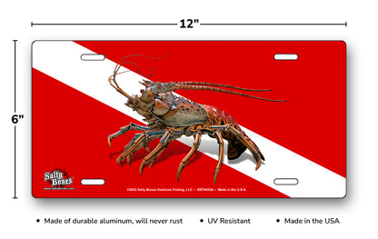 Salty Bones Lobster Diving License Plate