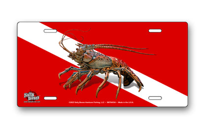 Salty Bones Lobster Diving License Plate